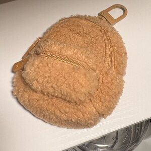 Tan Fuzzy Mini Backpack